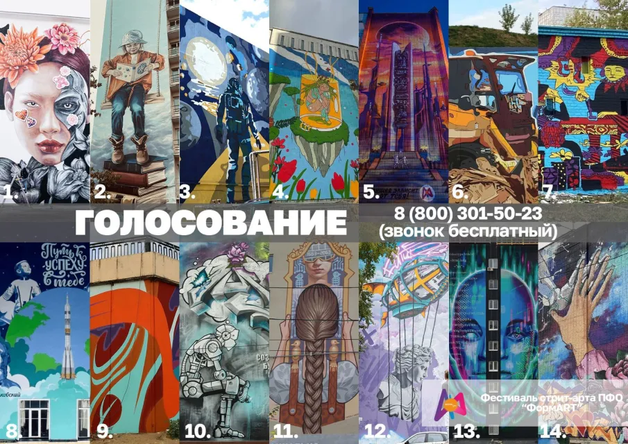 Стартовало голосование за лучшую работу Фестиваля стрит-арта Приволжского федерального округа «ФормART»